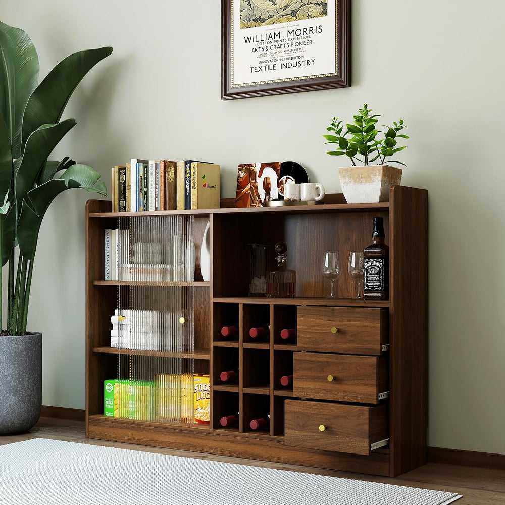 Sideboard Cabinet Buffet Cabinet with Storage,Wine Cabinet with Sliding Glass...