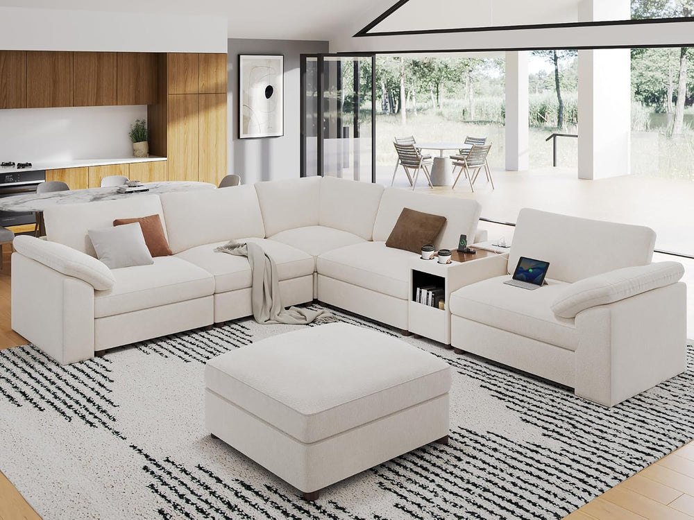 EASE MOOSE L Shape Sectional Modular Sofa,Oversized Modular Cloud Sofa | Mode...