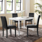 LSSPAID Dining Chairs Set of 4, PU Leather Padded Upholstered Modern Parson Chair, Dining Room Chairs with Solid Wood Legs for Kitchen Living Room, Black