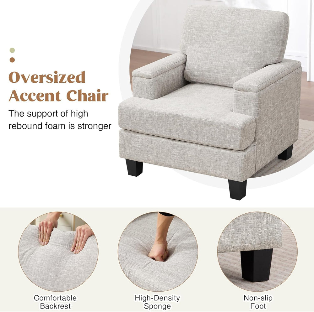 Accent Chairs Set of 2 with Armrest Storage, Modern Reading Living Room Chair...