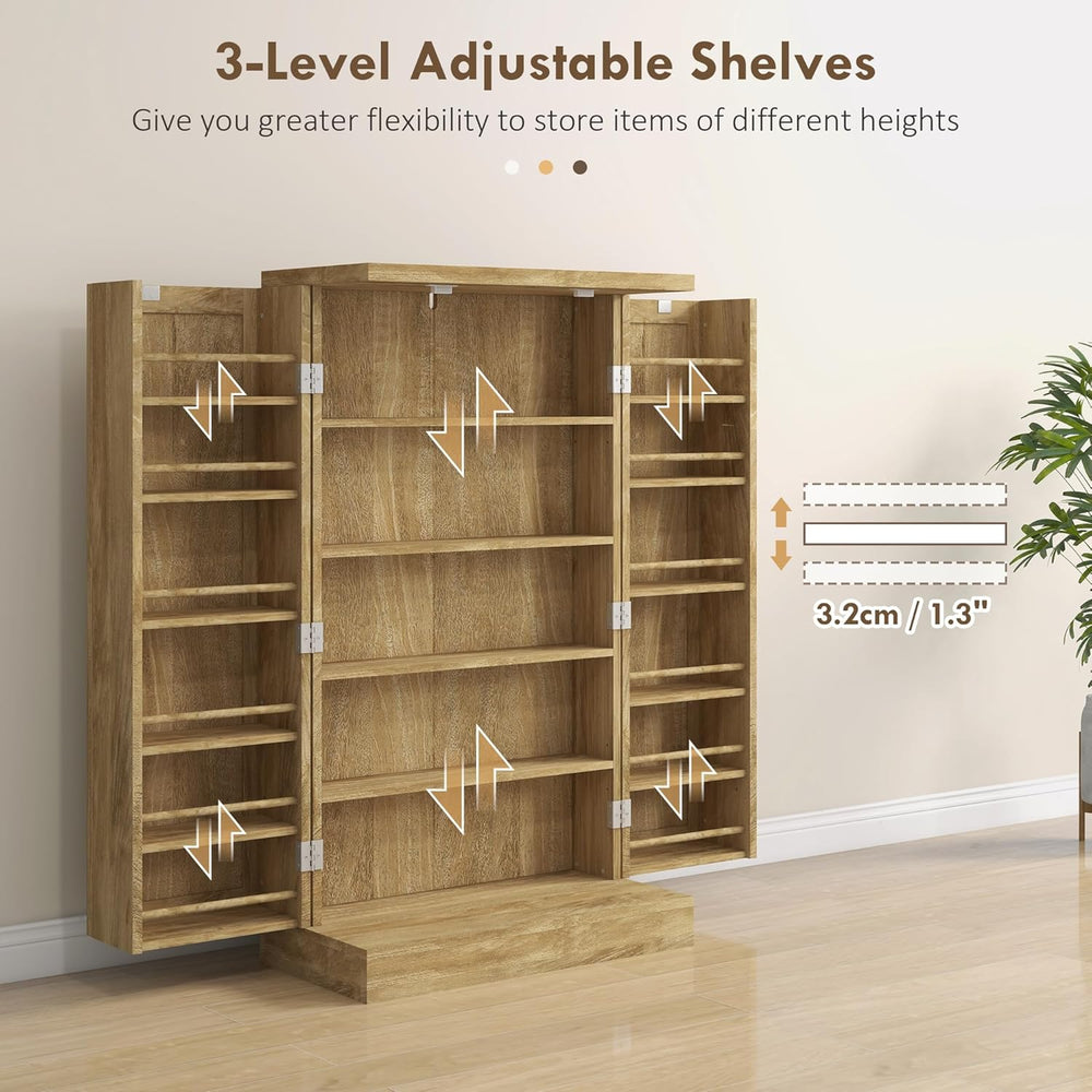 Majnesvon 41" Kitchen Pantry Cabinet,5-Tier Sideboard Buffet Cabinet wit...