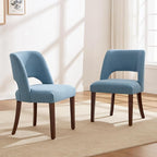 Dining Chairs Set of 2,Modern Dining Room Chairs with Thick Cushions,Upholstered Linen Fabric Kitchen Chairs for Kitchen Dining Room LIGHTBLUE