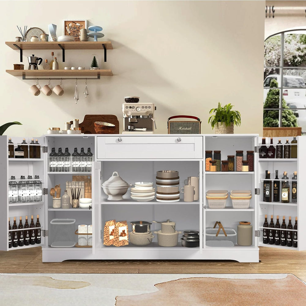 TITIMO 54" Sideboard Buffet Cabinet with Storage, Farmhouse Kitchen Stor...