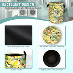Happy Summer Time Laundry Hamper With Handles Foldable Oxford Cloth Tote Bag Colorful Hawaii Beach Funny Laundry Basket Clothe Toy Storage Bucket 18.9"x16.5"For Bathroom/Laundry/Bedroom
