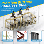 EUDELE 5-Pack Rustproof Stainless Steel Shower Caddy – No Drill Adhesive Bathroom Organizer with Large Capacity, Spacious Shower Shelves for Inside Shower, Kitchen & Home Decor Storage-XL Size