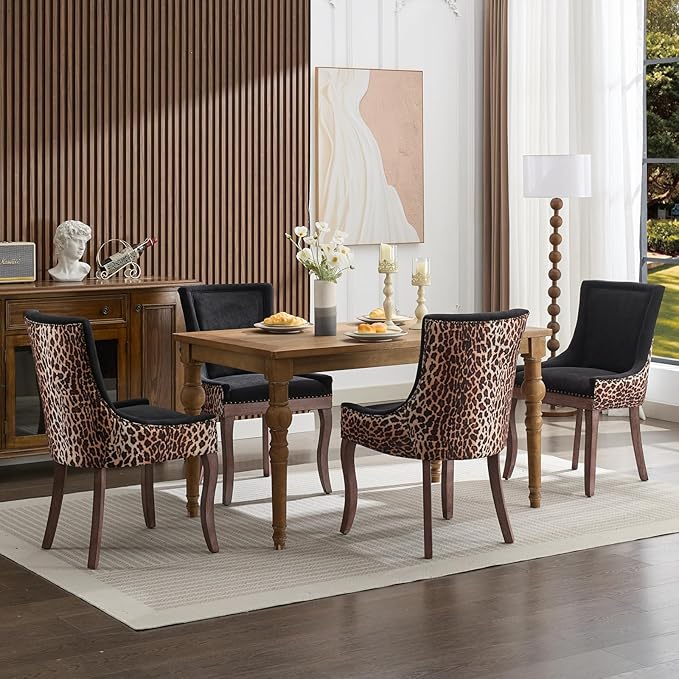 Modern Dining Chairs Set of 6, High Back Dining Chairs Side Chairs with Solid...