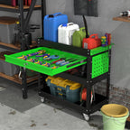 Heavy Duty 3 Tier Tool Cart, Mechanic Metal Rolling Tool Cart with Storage Drawers for Garage Workshop