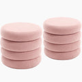 20.1 Inch Round Storage Ottoman, Modern Sherpa Ottoman Coffee Table with Removable Top, Pink Vanity Stool with Storage for Bedroom, Living Room, Dorm, Set of 1