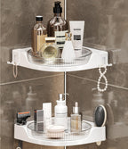 360 Rotating Makeup Organizer Spinning Bathroom Organizer 1 Pack Corner Storage Organizer with Hooks for Perfume Lotion Skincare Organizer Countertop Kitchen Storage(Clear)