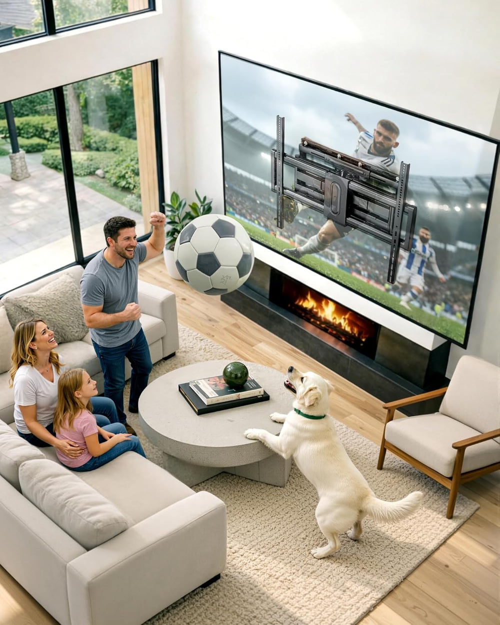 Pegzone Full Motion TV Wall Mount for 43-100 Inch TVs up to 176lbs, 25.2&quot...