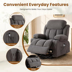 BOSMILLER Electric Power Lift Recliner Chair Sofa with Massage and Heat for Elderly,Lift Chair with Cup Holder & Side Pockets for Living Room