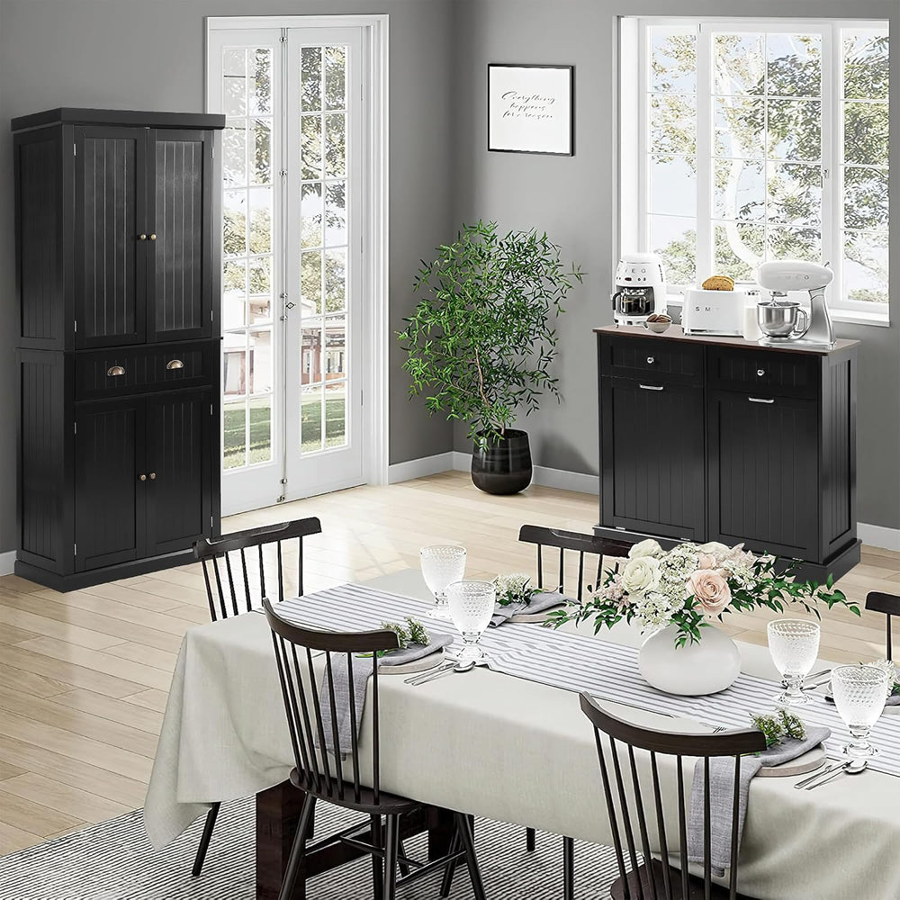KIGOTY 72" Tall Kitchen Pantry Cabinet with Drawer and 4 Adjustable Shel...