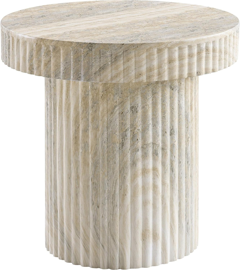 Meridian Furniture Legatto Travertine Indoor/Outdoor Concrete End Table
