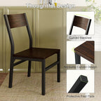 Feonase Dining Chairs Set of 6, Modern Kitchen Chairs with Ergonomic Backrest, MDF Board and Metal Legs, Dinner Chairs for Dining Room, Kitchen and Living Room, Espresso