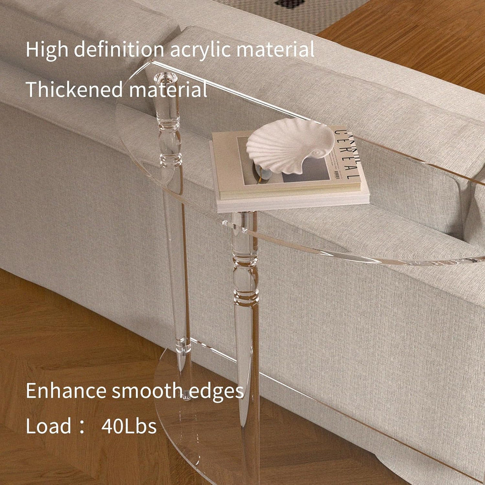 Acrylic Console Table, Half Moon, Entryway Table, Narrow Side Table, End Tabl...