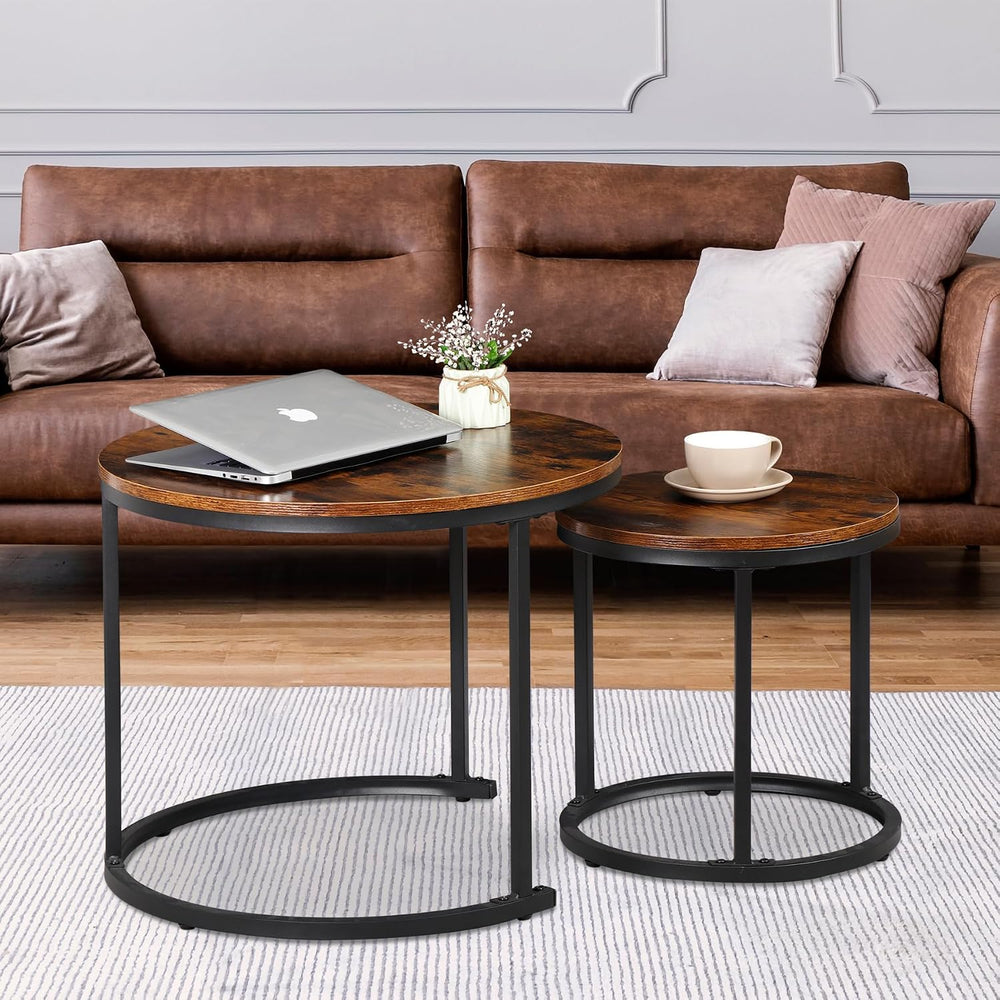 F2C Nesting Coffee Table Modern End Table Set of 2 for Living Room Balcony Of...