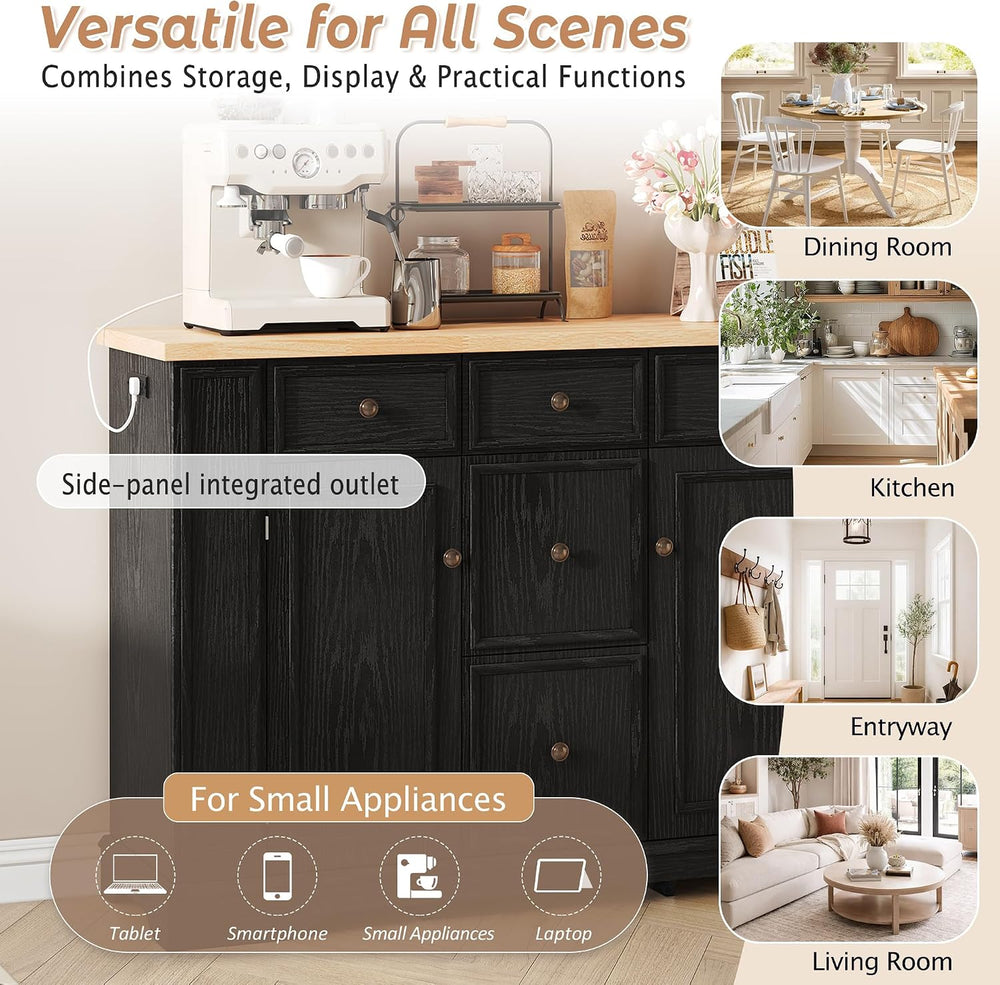 Merax Sideboard Buffet Cabinet with Storage, 51.2" Kitchen Console Table...