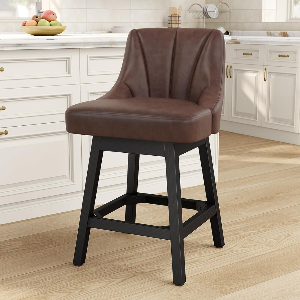 Swivel Bar Stool, 26" Upholstered Counter Height Barstools