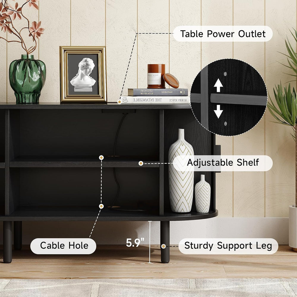 ONBRILL 94.5" TV Stand with Power Outlet & Storage for TVs up to 102...