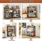 METYERRY Bakers Rack with Power Outlet,Adjustable Microwave Stand with Storage,3-Tier Kitchen Shelves,Microwave cart Suitable for Kitchen,Dinning Room,Coffee Bar,Living Room,Rustic Brown