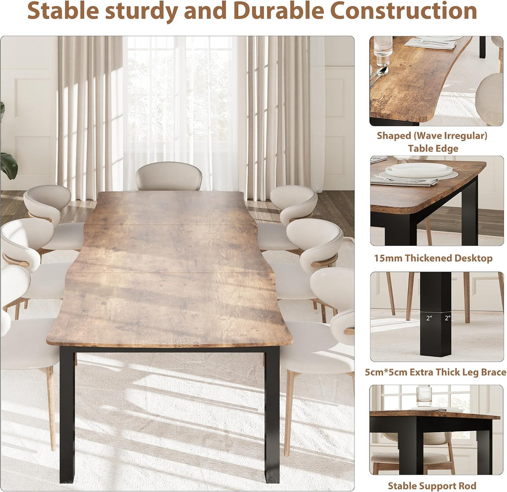 Garvee Dining Room Table for 6-8 People, 79”Dining Table, Rectangular Kitchen...