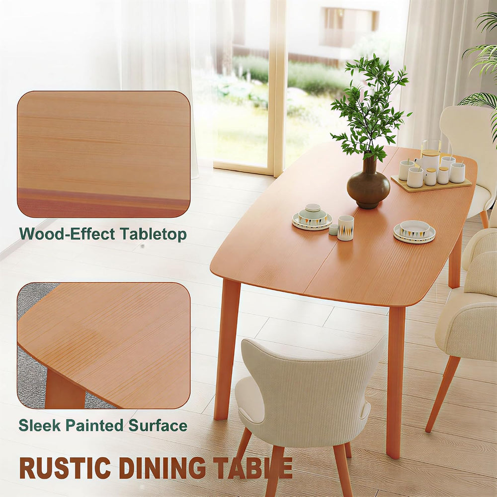 HOMCOM Solid Wood Dining Table for 6 People, 59" Long Rustic Rectangular...