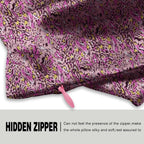 Mulberry Silk Pillowcase for Hair and Skin King Size Leopard Print Silk Pillow Cases with Zipper Soft Breathable Smooth Cooling Silk Pillow Covers for Sleeping (Pink Paint,20"X 36",1Pcs)