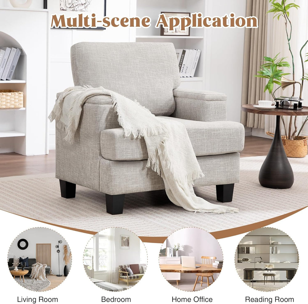 Accent Chairs Set of 2 with Armrest Storage, Modern Reading Living Room Chair...