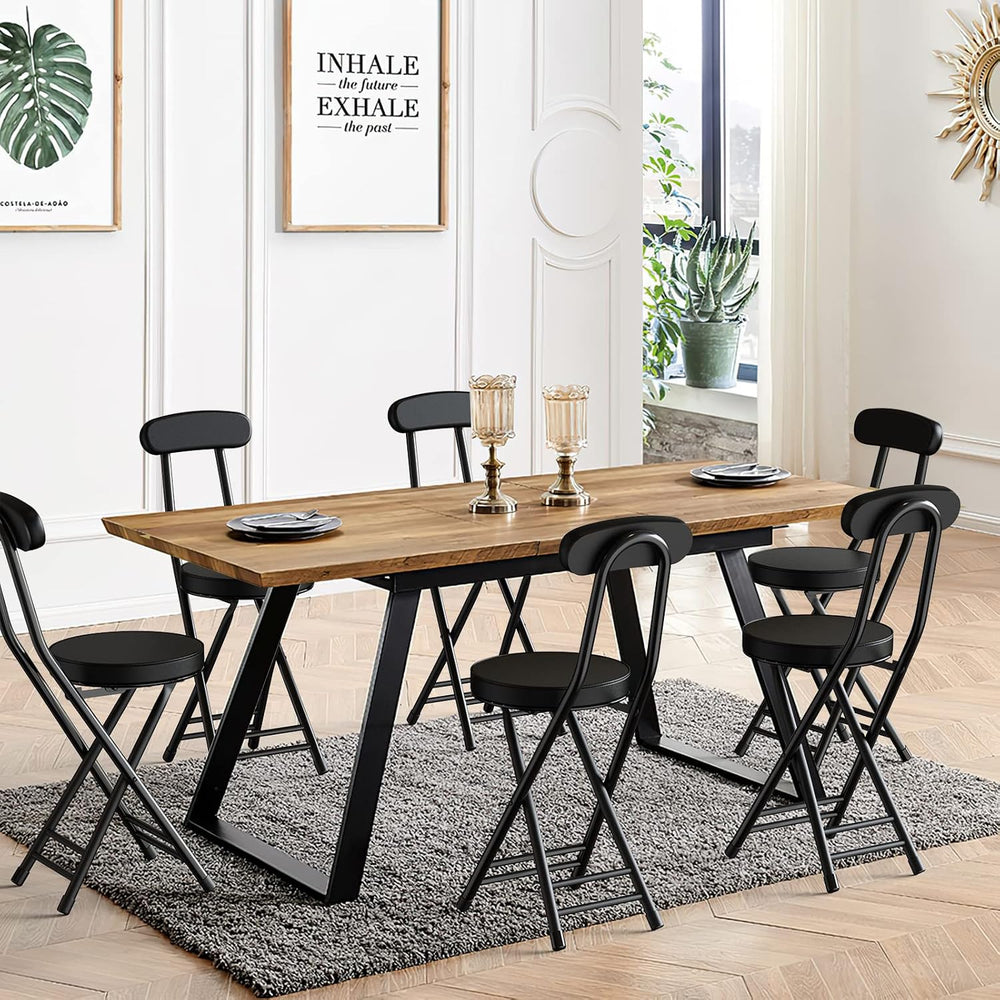 H HOMEWINS Folding Stool,18.7" Portable Foldable Stool Chair