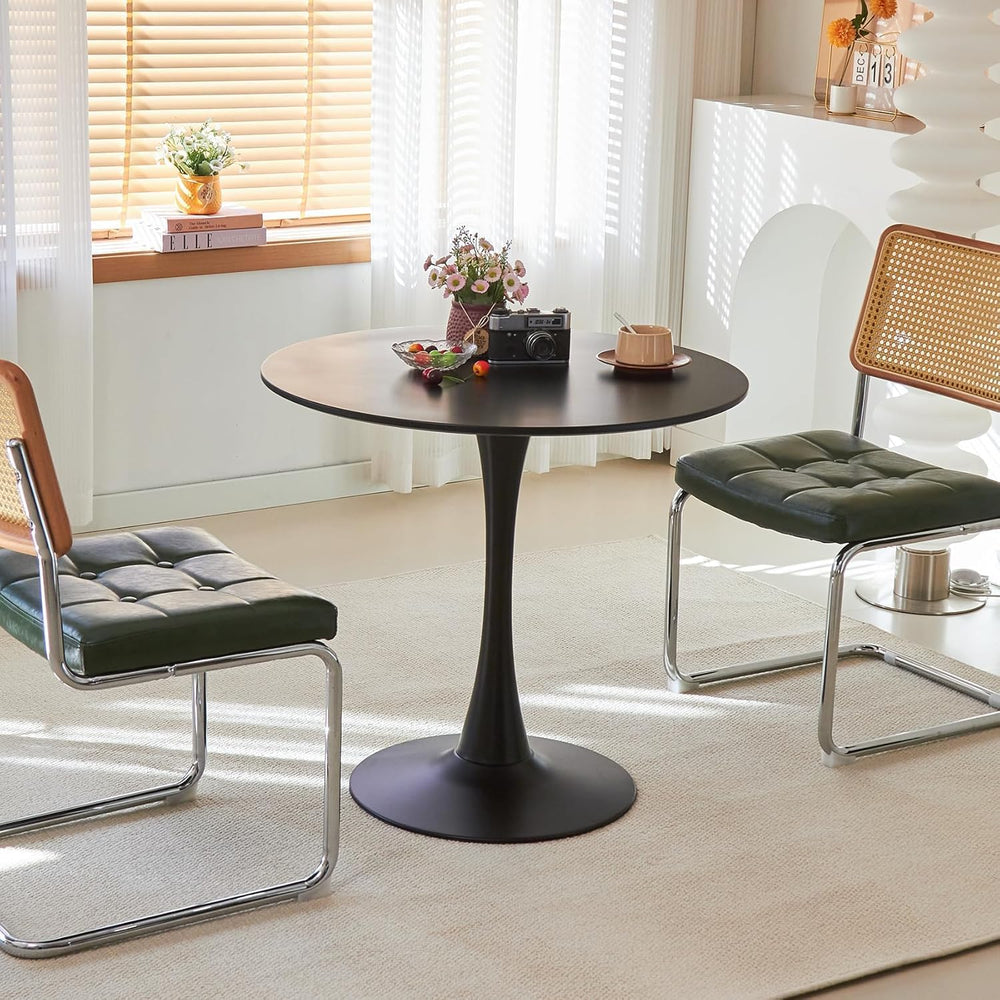 Round Dining Table, 24" Circle Tulip Table with Thickened Tabletop &...