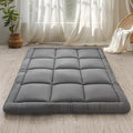 WhatsBedding Japanese Floor Mattress Futon Mattress 3" Grey Tatami Mat Shredded Memory Foam Filled Sleeping Pad, Foldable & Portable Roll Up Lounger Camping Bed for Kids and Adult,Full Size 54"x 80"