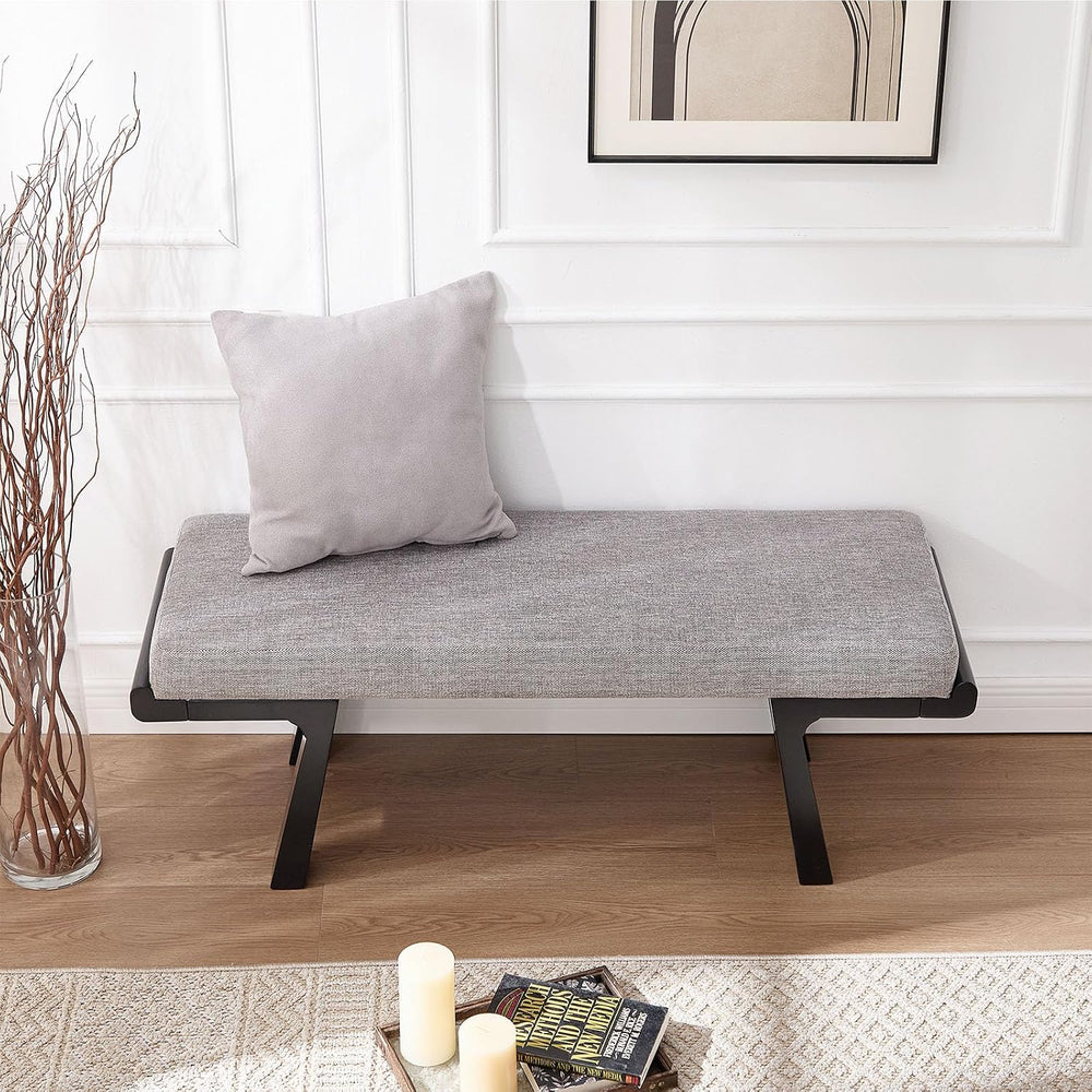 Zesthouse Solid Wood Bench for Bedroom End of Bed, Upholstered Small Entryway...