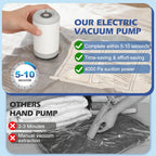 Travel Vacuum Storage Bags with Rechargeable Air Pump, 9 Pack Portable Space Saver Bags, Compression Bags for Clothing, Bedding, Seasonal Storage & Packing Bags for Moving