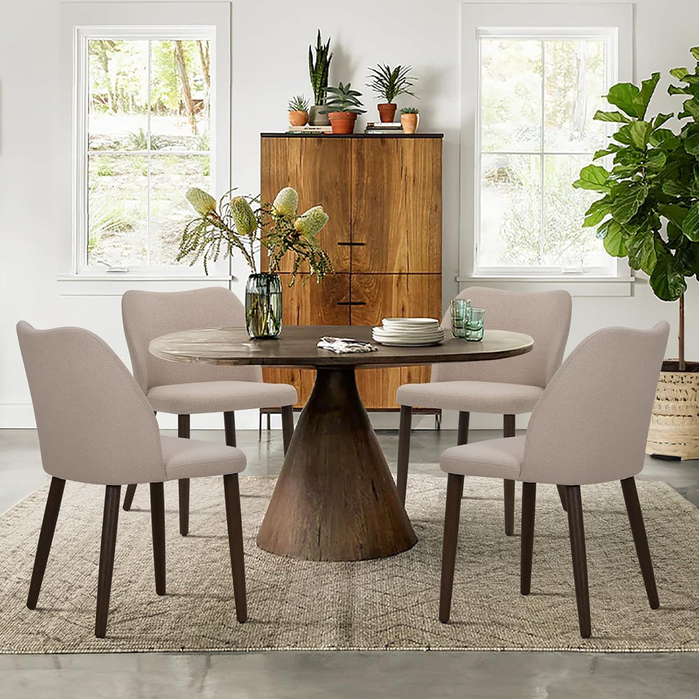 COLAMY Upholstered Dining Chairs Set of 6, Modern Fabric Dining Room Kitchen ...