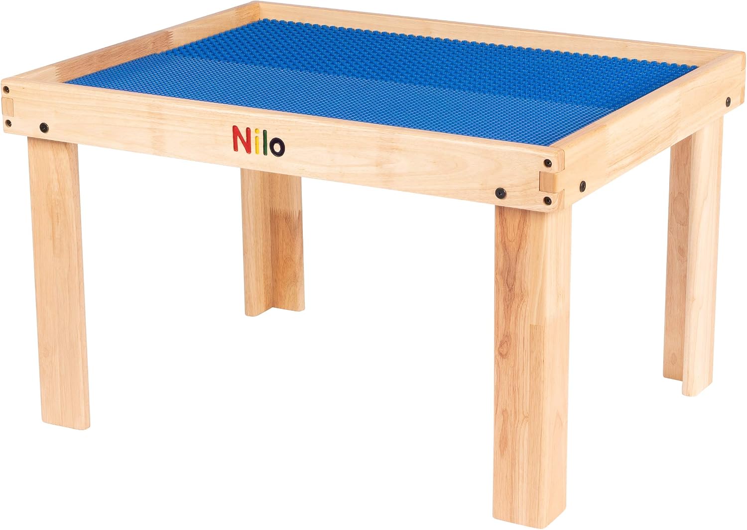 NILO Kids Activity Table Set with 2 Compatible with/Replacement for Detachable Double-Sided Baseplates/Boards/Mats Lego Duplo (N34 Play Table Without Holes, 24x32x20 and 2X Blue Base Plates 12x32)