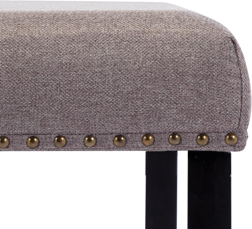 Duhome Elegant Lifestyle Nailhead Trim Bench, Khaki, Wood