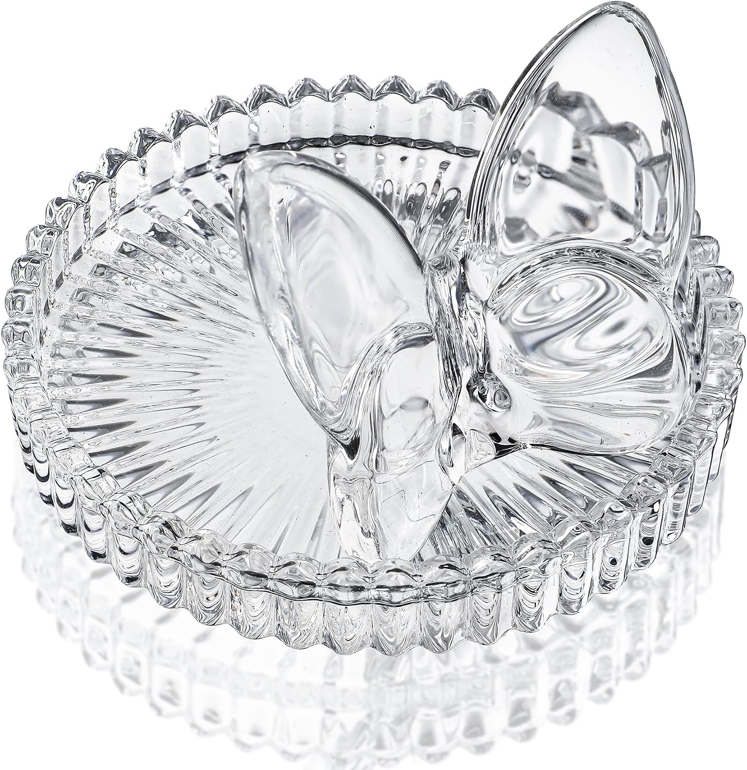 4 Inch Crystal Butterfly Ring Holder Dish Jewelry Tray Wedding Decor | Crystal Glass Butterfly Ring Holder for Rings Earrings Jewelry Engagement Wedding Gift for Women Mother Wife Bride Bridesmaid