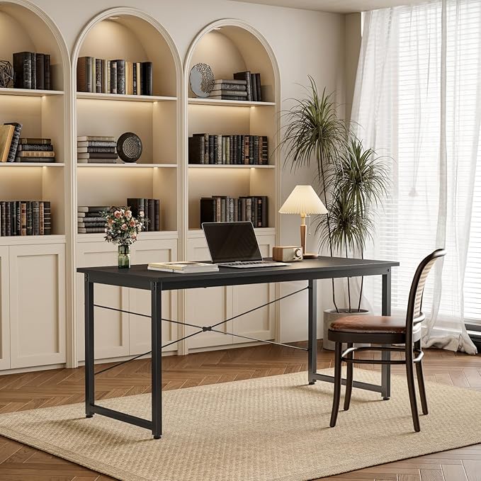 Cubiker Small Computer Desk, 32 inch Home Office Kids Desk for Bedroom and Small Spaces, Modern Simple Cheap Table for Studying, Writing, Working, Dark Black