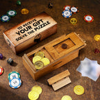 Gejoy Secret Puzzle Box Cash Gift Wooden Puzzle Box for Adults Brain Teaser Wooden with Hidden Compartments for Christmas Cash Gift(Brown,18 x 8 x 4.8 cm,Plywood)