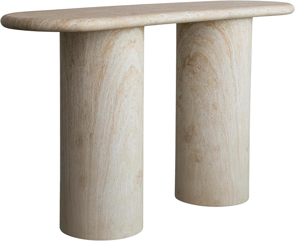Creative Co-Op Lightweight Eco Stone Rectangle Indoor/Outdoor Table with Trav...