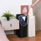 efluky Slim Laundry Basket, Narrow Laundry Hamper with Handles, Collapsible Dirty Clothes Hamper, Tall Laundry Bin for Laundry Room, Dorm and Bedroom, 12.7 Gallons(48L) Beige