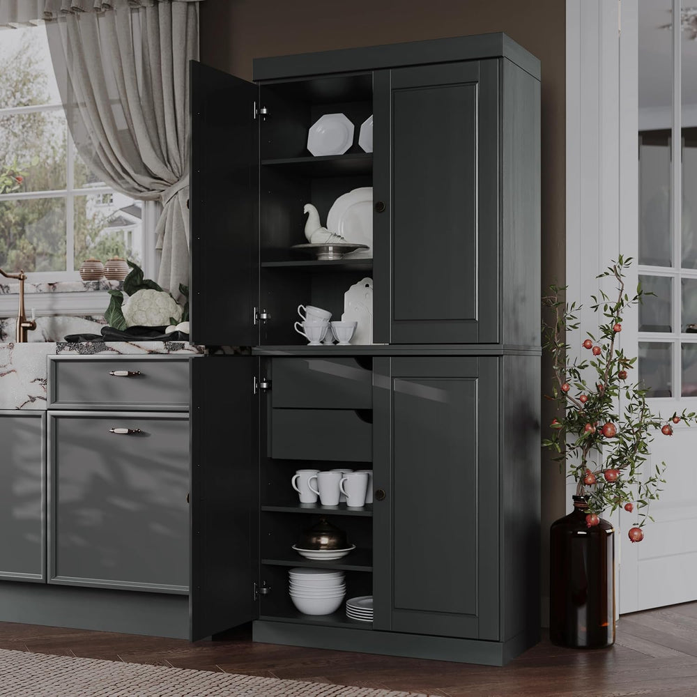 Palace Imports Solid Wood Kitchen Pantry - 71.5" H x 32" W Tall Sto...