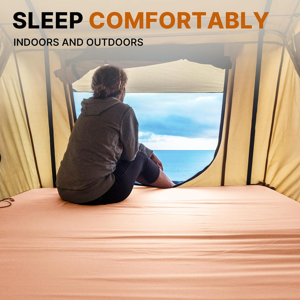 GAIALOOP Memory Foam Glamping Roll Up Futon Mattress, Japanese Floor Bed Camp...