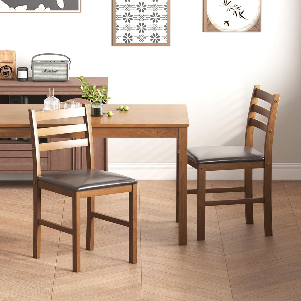 WiberWi Dining Table Set for 4, Solid Wood Kitchen Table and Chairs Set of 4,...