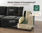 170" Modular Power Reclining Sectional 7 Seater Couch with Ottoman Chenille | Oversized Cloud, Console Table, Charging Storage, Wall Hugger, Headrest, Washable Cover, for Home Theater Living Room, Black