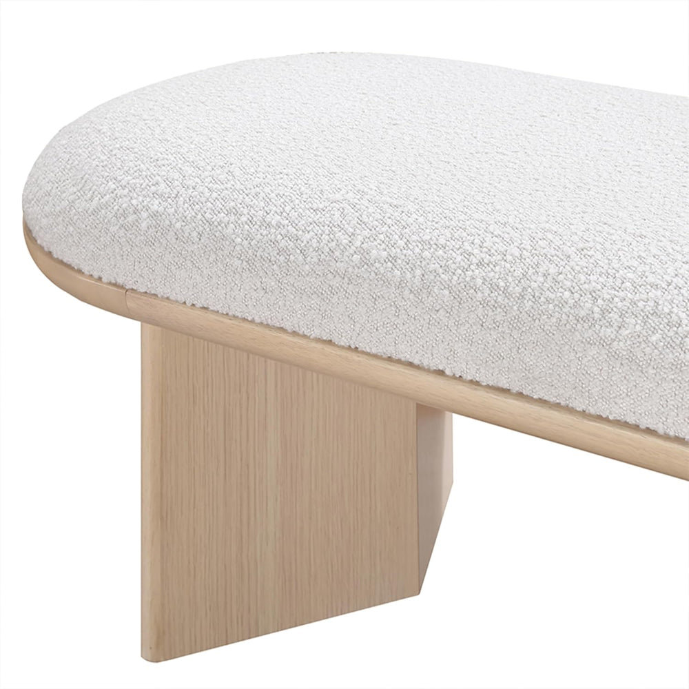 Meridian Furniture 22004Cream Wilshire Collection Art Deco Bench with Luxurio...