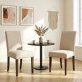 TLSUNNY Upholstered Dining Chairs Set of 2/4, Tufted Parsons Design with Nail Head Trim, Solid Wood Legs and Padded Seat, Comfortable Fabric for Dining Room, Kitchen (Beige, Set of 2)