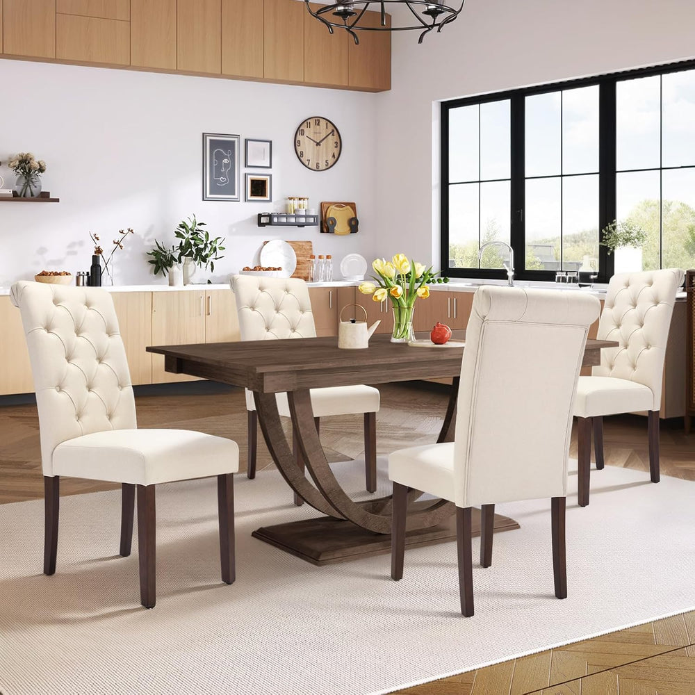 COLAMY Tufted Dining Chairs Set of 2, Accent Parsons Diner Chair Upholstered ...