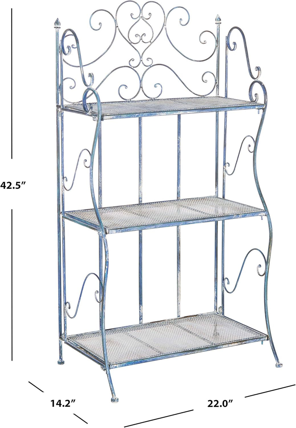 Safavieh Outdoor Collection Torus Antique Blue 3-Tier Shelf (Fully Assembled)