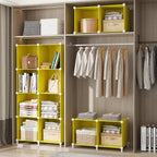 AWTATOS Cube Storage Organizer, Storage Cubes Shelves, 12 Cube Closet Organizers and Storage, DIY Stackable Bookshelf Plastic Clothes Organizer Shelving for Bedroom, Home,Yellow
